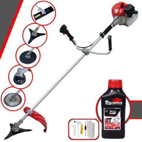 Roçadeira Anmax C/ Carretel + Faca 2 Pontas, 3 Pontas, 40 Dentes e 80 Dentes + Óleo Toyama