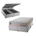 Ver imagem 2 de Conjunto Box Baú Super King Roma Branco 193x203x78 c/ Molas Ensacadas