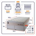 Ver imagem 3 de Conjunto Box Baú Super King Roma Branco 193x203x78 c/ Molas Ensacadas