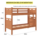 Ver imagem 4 de Beliche Barreto Solteiro Reforçada com 02 Colchões D20 Cor:nature