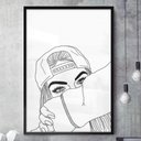 Ver imagem 1 de Quadro Decorativo Desenho de Menina de -34x49Cm