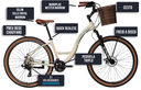 Ver imagem 5 de Bicicicleta Colli Munique Aluminio Aro 29 Disco-Shimano 21V Tamanho do Quadro 17 Bege Retrô