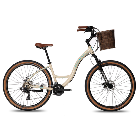 Bicicicleta Colli Munique Aluminio Aro 29 Disco-Shimano 21V Tamanho do Quadro 17 Bege Retrô