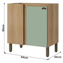 Ver imagem 4 de Balcão Canto Reto 94 Cm 1 Porta sem Tampo Finesse Capuccino Menta - Thb
