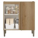 Ver imagem 3 de Balcão Canto Reto 94 Cm 1 Porta sem Tampo Finesse Capuccino Menta - Thb