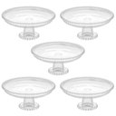 Ver imagem 1 de Kit 5 Boleiras de Cristal Wolff Pearl 20x9cm Prato com Pedestal Bolo Pudim Hotel Restaurante