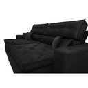 Ver imagem 4 de Sofá Retrátil e Reclinável 2.12M com Molas Cama Inbox Estilo Suede Velusoft Preto
