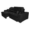Sofá Retrátil e Reclinável 2.12M com Molas Cama Inbox Estilo Suede Velusoft Preto - 7