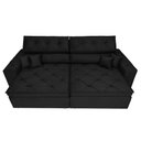 Ver imagem 5 de Sofá Retrátil e Reclinável 2.12M com Molas Cama Inbox Estilo Suede Velusoft Preto