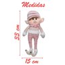 Kit 2 Boneco Pendente Natal Duende Papai Noel Rosa 33cm - 5