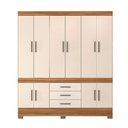 Ver imagem 4 de Guarda Roupa Roupeiro Casal 10 Portas New Murano Amêndola Touch Off White Demóbile
