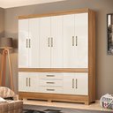Ver imagem 1 de Guarda Roupa Roupeiro Casal 10 Portas New Murano Amêndola Touch Off White Demóbile