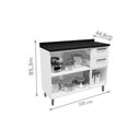Ver imagem 3 de Gabinete P/ Pia Cozinha Balcão C/ Tampo Múltipla 6114 C/ 3 Portas e 2 Gavetas 105cm Branco -