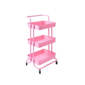Carrinho Organizador Multiuso 3 Prateleiras 42x35x86cm - Rosa
