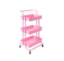 Ver imagem 1 de Carrinho Organizador Multiuso 3 Prateleiras 42x35x86cm - Rosa