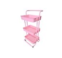 Ver imagem 2 de Carrinho Organizador Multiuso 3 Prateleiras 42x35x86cm - Rosa