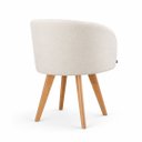 Ver imagem 2 de Poltrona Atena Base Fixa em Madeira Lisa Zari Decor: Linho Cru
