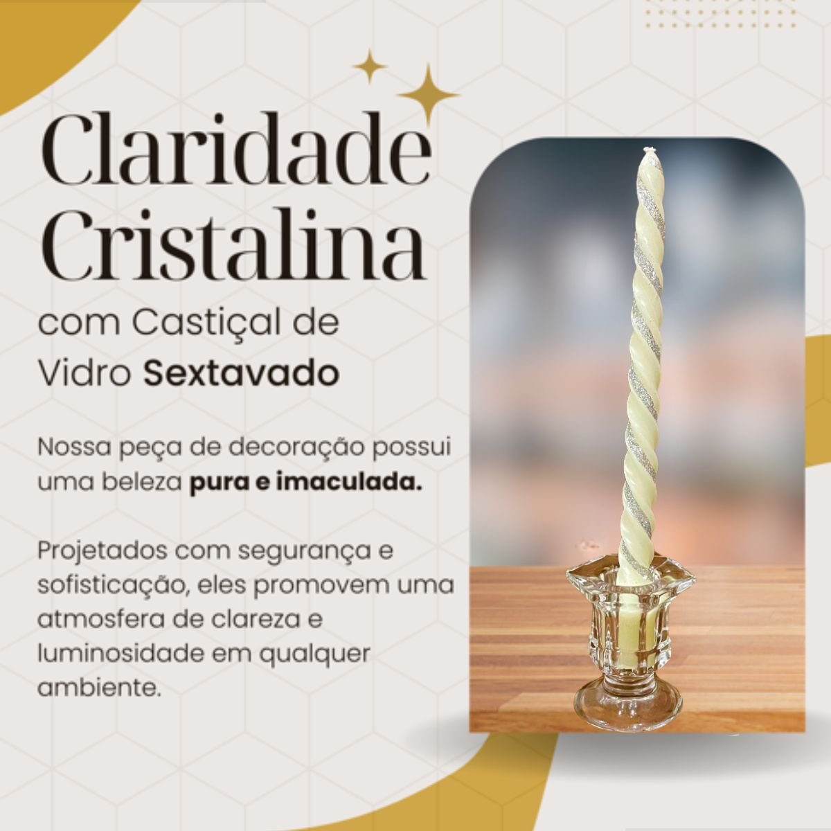 Castiçal de Vidro com Vela Espiral Decoração Enfeite 2 Unidades - 4