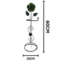 Ver imagem 2 de Suporte Porta Papel Higiênico 1 Rolo em Ferro de Chão Artesanal com Rosas:verde