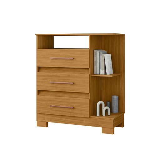 Cômoda 720 Quarto com 3 Gavetas e Pés em Plástico