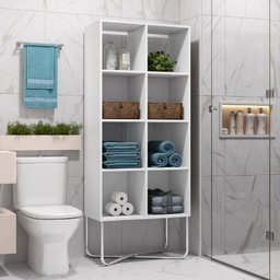 Estante de Nicho Alta Banheiro Tubos Cromados Carraro - 1