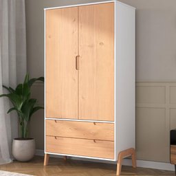 Guarda Roupa com 2 Portas - Branco/Pinus - 1