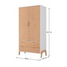 Guarda Roupa com 2 Portas - Branco/Pinus - 5