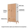 Guarda Roupa com 2 Portas - Branco/Pinus - 2