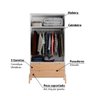 Guarda Roupa com 2 Portas - Branco/Pinus - 3