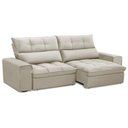 Ver imagem 1 de Sofá Retrátil Reclinável para Sala 3 Lugares 250cm Asaph F04 Veludo Bege - Lyam Decor