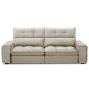Ver imagem 3 de Sofá Retrátil Reclinável para Sala 3 Lugares 250cm Asaph F04 Veludo Bege - Lyam Decor