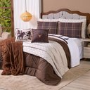 Ver imagem 3 de Kit Edredom Solteiro Country com Almofadas Estampadas 05 Peças - Dupla Face Percal 300 Fios Cor