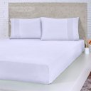 Ver imagem 1 de Lençol Casal Bella Cama Malha 100% Algodão 138x188x30cm 125g/m² Branco