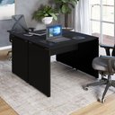 Ver imagem 1 de Mesa Escritório 2 Lugares 1,10m X 1,40m Pés Painel F5 Office Cor:preto