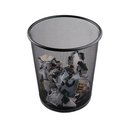 Ver imagem 1 de Lixeira Escritorio Cesto Redondo Metal Aramado Grande 12 Litros Telado Casa Quarto Preto