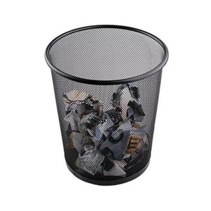 Lixeira Escritorio Cesto Redondo Metal Aramado Grande 12 Litros Telado Casa Quarto Preto