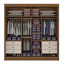 Ver imagem 2 de Guarda Roupa Casal com Espelho 2 Portas 6 Gavetas Titanium D'doro Cinamomo/ Cinamomo com Of White