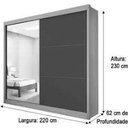 Ver imagem 3 de Guarda Roupa Casal com Espelho 2 Portas 6 Gavetas Titanium D'doro Cinamomo/ Cinamomo com Of White