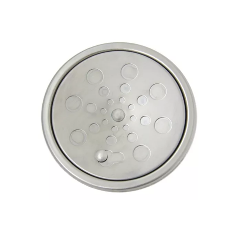Grelha Inox Redonda 100mm com Porta Grelha Grelha Inox Redonda Ralo Esgoto 100mm e Porta Grelha
