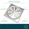 Ralo Grelha Para Banheiro 15x15 Inox Alto Padrão Quadrado - 5