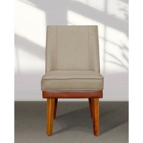 Kit 6 Cadeiras Virgínia Linho Castor Courissimo Nozes Linho Nozes Castor