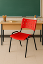 Ver imagem 3 de Kit 5 Cadeiras Iso Fixa Empilhável Escola Igreja Salão:vermelho