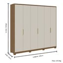 Ver imagem 3 de Guarda Roupa Casal 06 Portas Terrassa Móveis Rimo - Jequitibá/palha