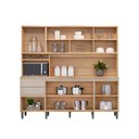 Ver imagem 3 de Cozinha Compacta Austin 7 Portas 2 Gavetas 100% Mdf Jequitiba/gris Fosco - Linea Brasil