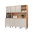 Ver imagem 2 de Cozinha Compacta Austin 7 Portas 2 Gavetas 100% Mdf Jequitiba/gris Fosco - Linea Brasil