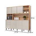 Ver imagem 4 de Cozinha Compacta Austin 7 Portas 2 Gavetas 100% Mdf Jequitiba/gris Fosco - Linea Brasil