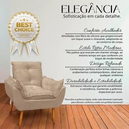 Cadeira Poltrona para Sala Opala Confortável e Reforçada Veludo Capuccino - 5