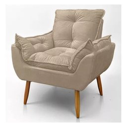 Cadeira Poltrona para Sala Opala Confortável e Reforçada Veludo Capuccino - 7