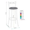 Ver imagem 2 de Banqueta Alta Cromada Bc51a Tecido Cinza