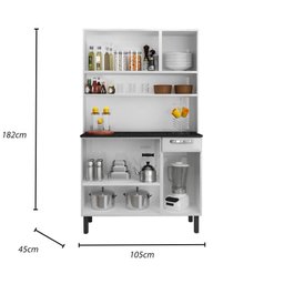 Cozinha de Aço Compacta Itatiaia Rose 6 Portas e 1 Gaveta Branco Neve - 5